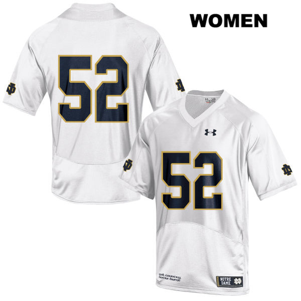 Women's NCAA Notre Dame Fighting Irish #52 Bo Bauer Stitched College Under Armour Authentic White No Name Football Jersey WB10D24TM